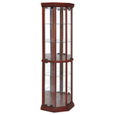 Best Furniture Outlet - Coaster - Appledale 6-shelf Corner Curio Display Cabinet Medium Brown - 3393
